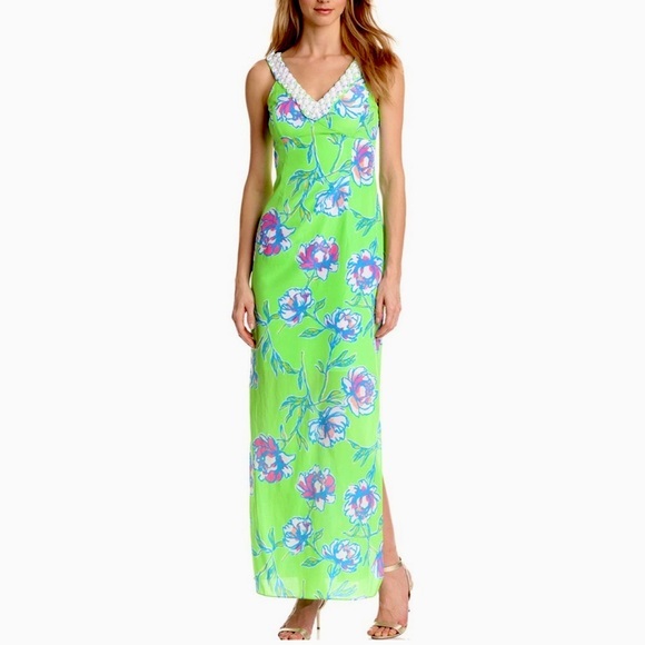 Lilly Pulitzer Maxi Dress Harwin New Green - Picture 1 of 11